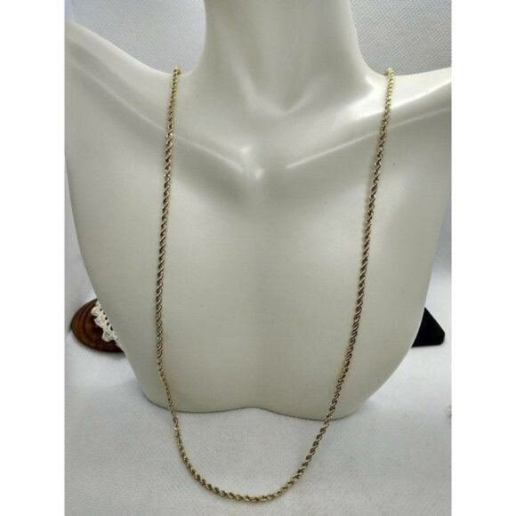 Other - 14kt Italy stamped gold Bonded rope necklace unisex men or women 24 inch